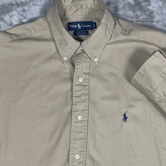 Polo Ralph Lauren Men’s Shirt L Long Sleeve Button Blake Light Brown Tan Large - Picture 1 of 8